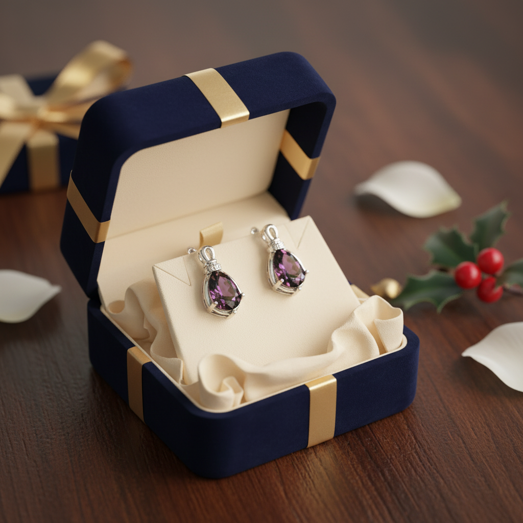 Boucles d’oreille en argent avec topazes taillées traitées nacrelune.com boucles d'oreille