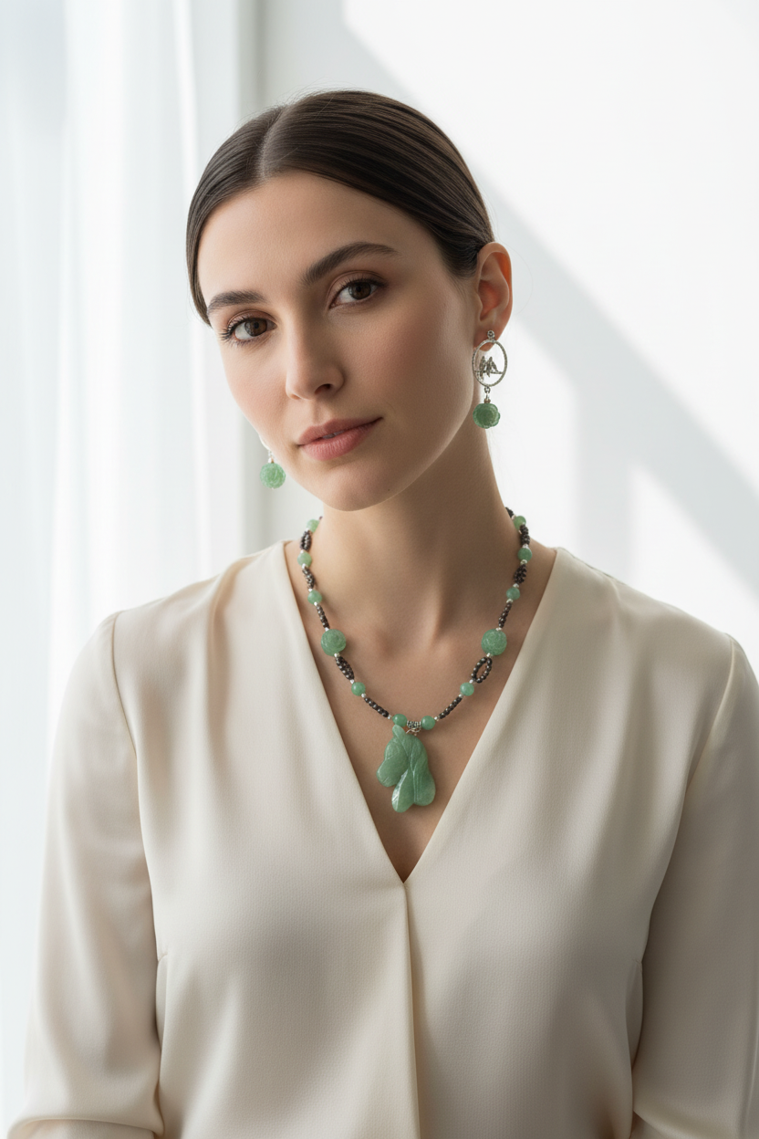 Parure aventurine petite - Minimaliste