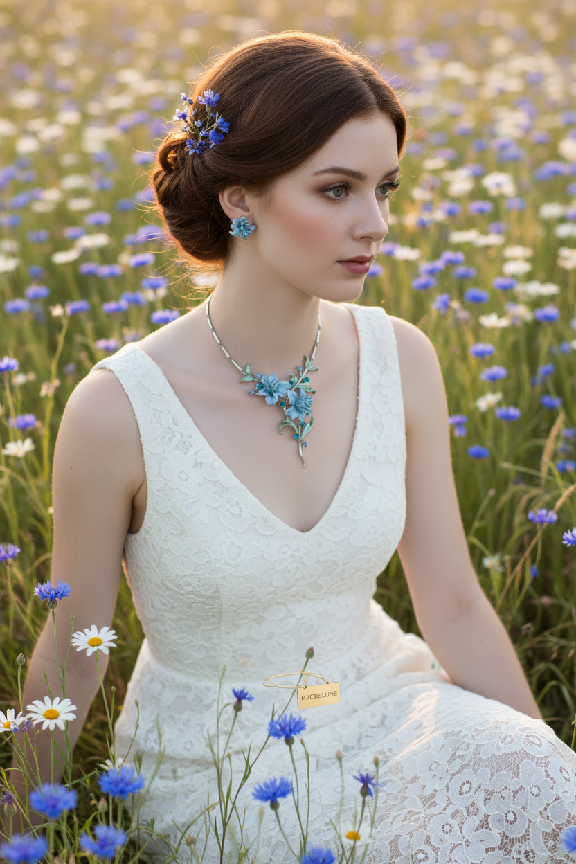 Parure en émail aux grandes fleurs : choisissez votre couleur nacrelune.com parure