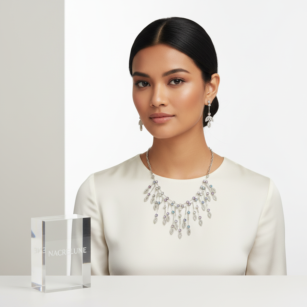 Parure multicolore portée 3