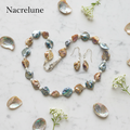 parure en perles de nacre bleue et mordorée nacrelune.com parure