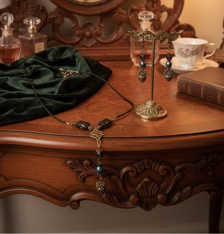 Parure en obsidiennes NACRELUNE parure