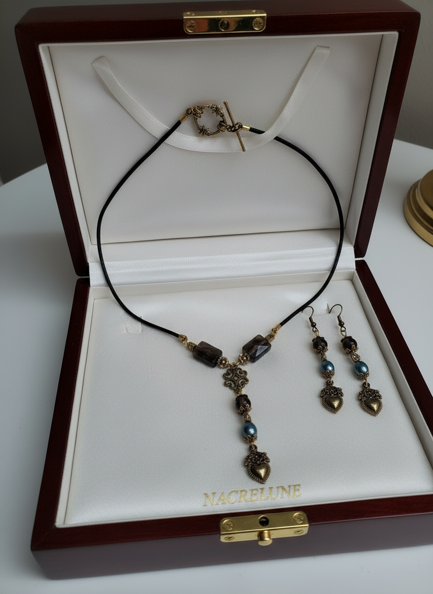 Parure en obsidiennes NACRELUNE parure