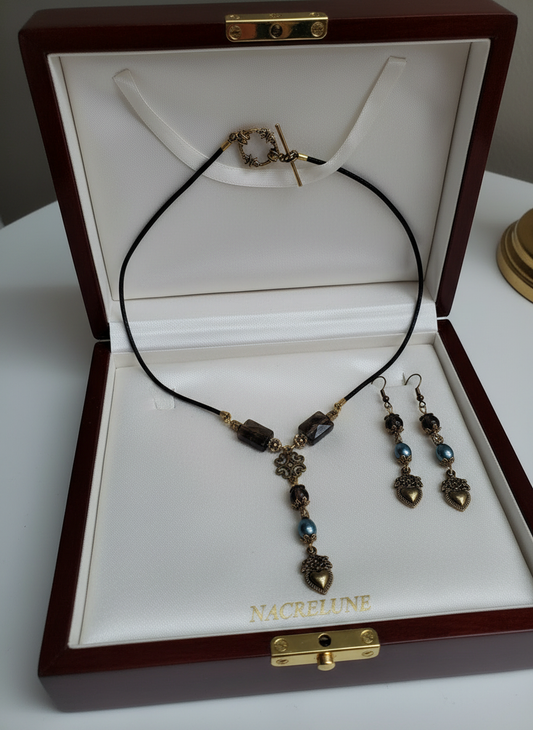 Parure en obsidiennes NACRELUNE parure