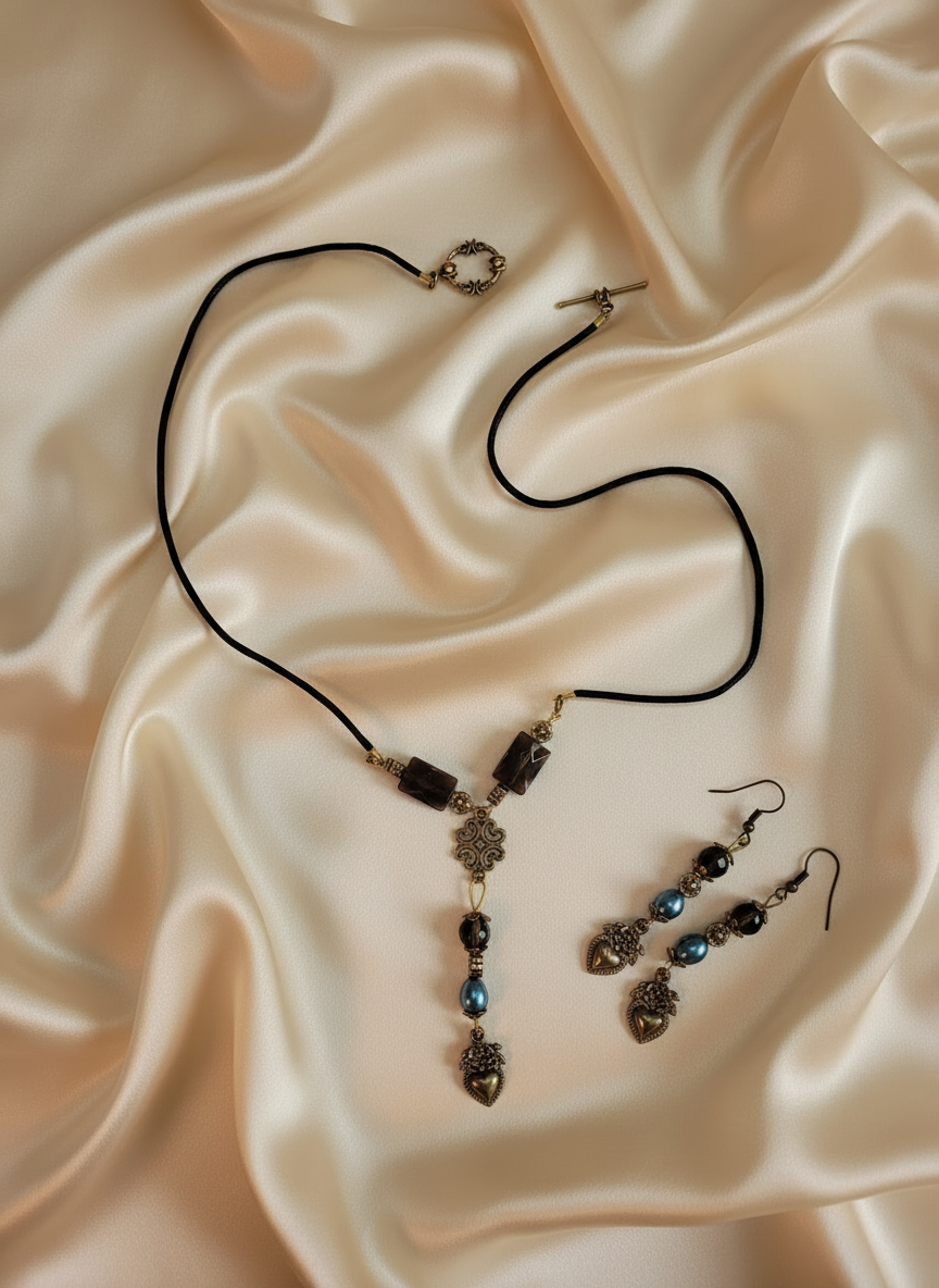 Parure en obsidiennes NACRELUNE parure