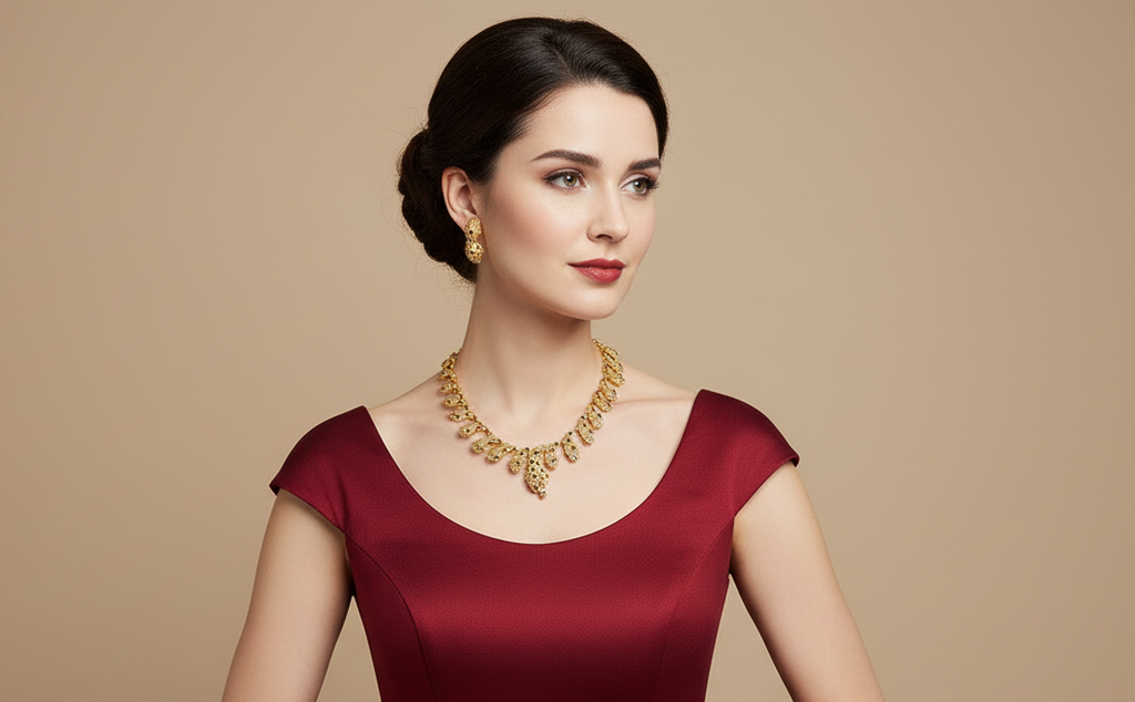 Parure panthère dorée aux yeux zirconia rubis nacrelune.com parure