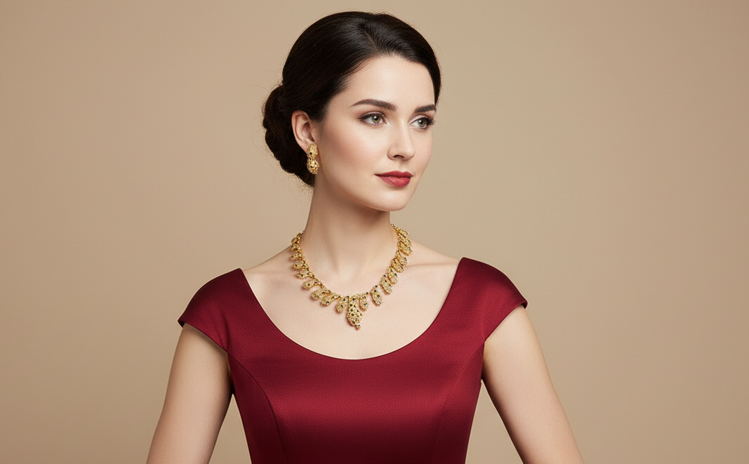 Parure panthère dorée aux yeux zirconia rubis nacrelune.com parure