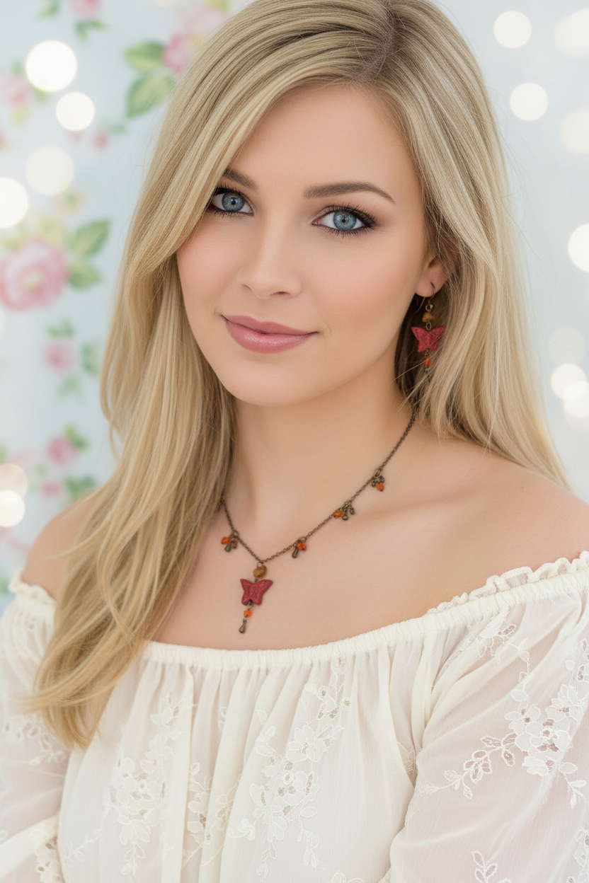 Parure fantaisie papillons NACRELUNE parure