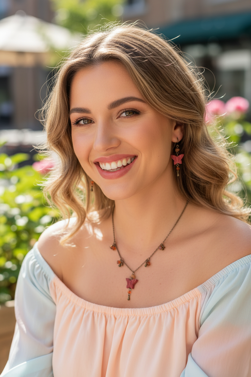 Parure fantaisie papillons NACRELUNE parure