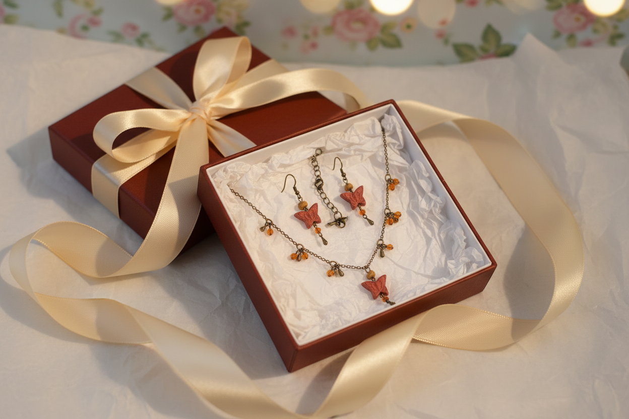 Parure fantaisie papillons nacrelune.com parure