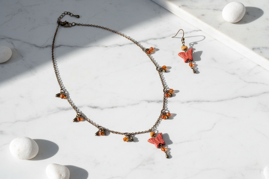 Parure fantaisie papillons NACRELUNE parure