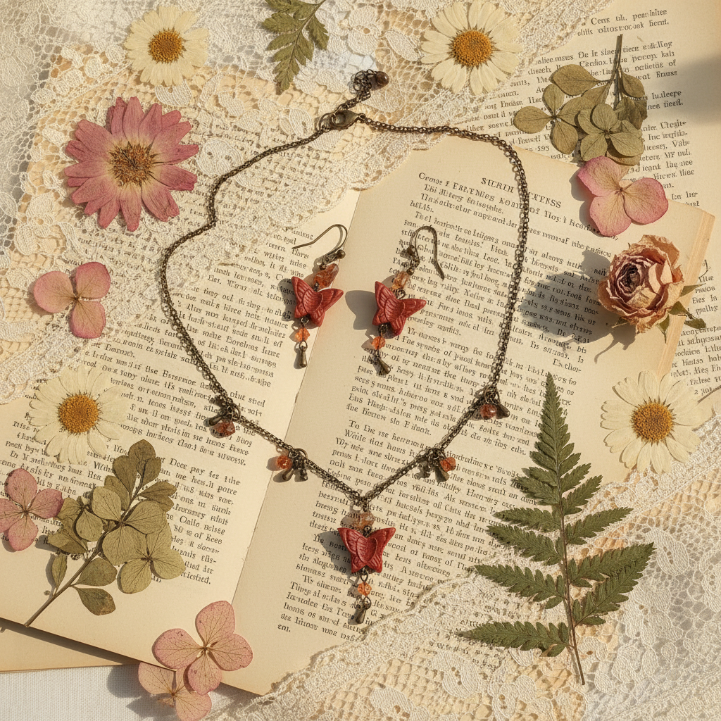 Parure fantaisie papillons nacrelune.com parure
