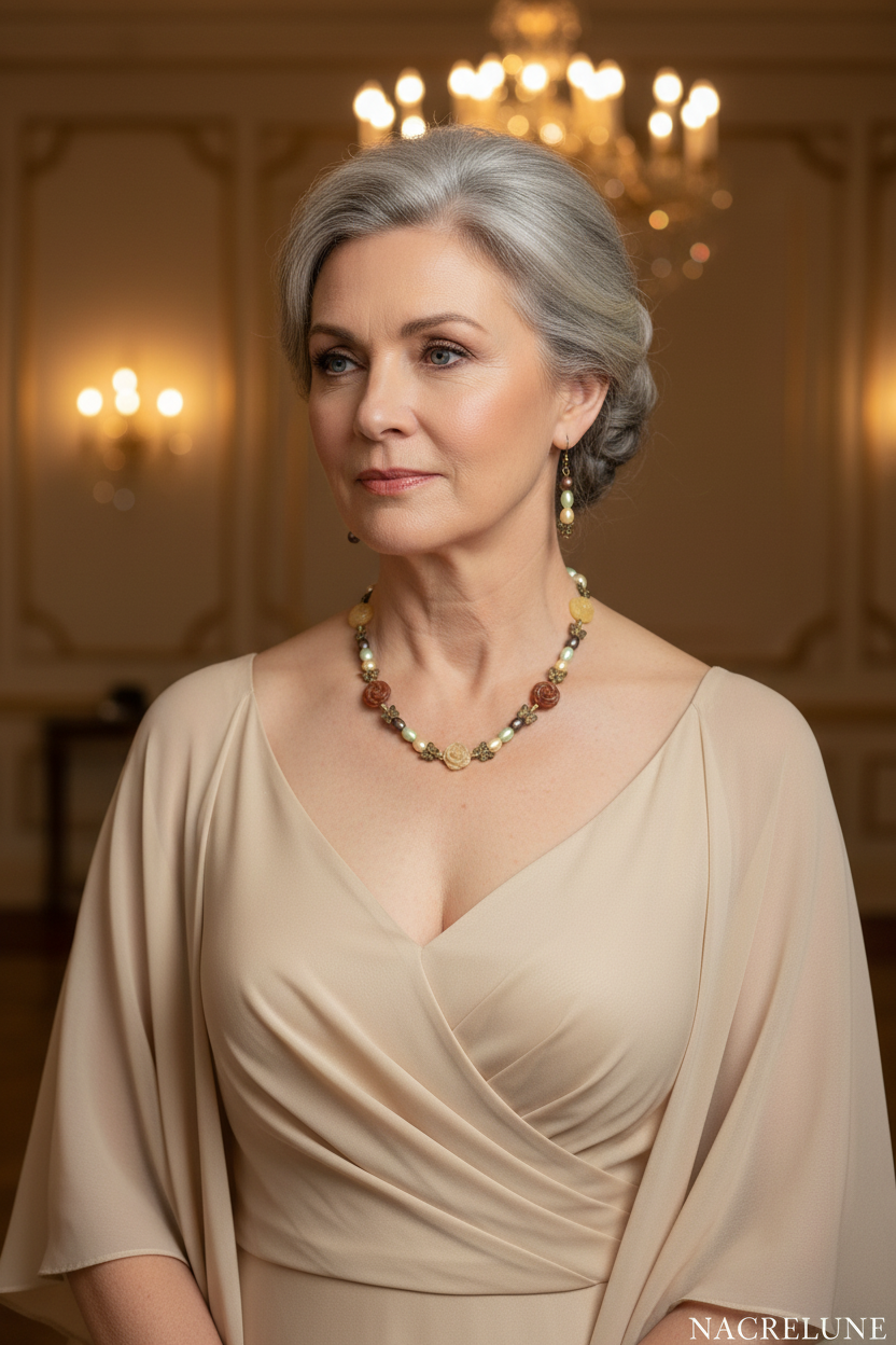 Parure Perles de Culture & Fleur en Pierres Naturelles – Bijou Artisanal | NACRELUNE NACRELUNE Parure