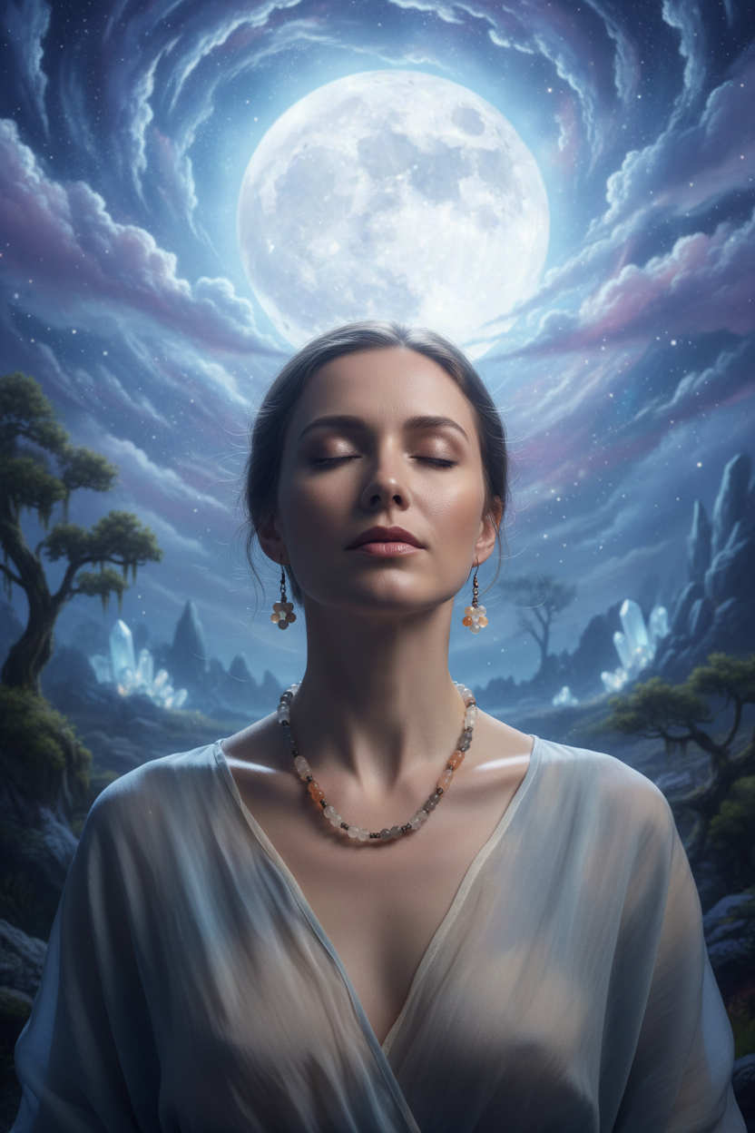 Parure pierres de lune style mystique