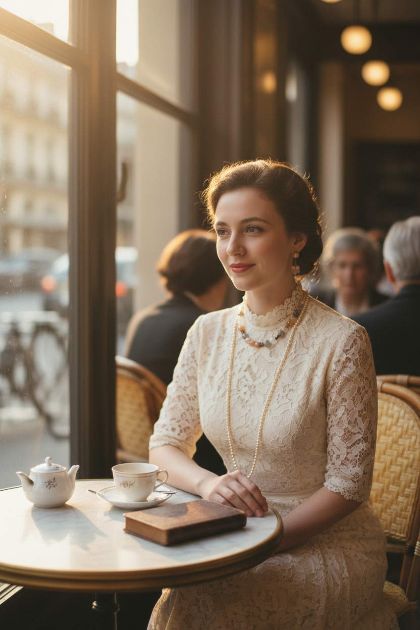 Parure pierres de lune style vintage