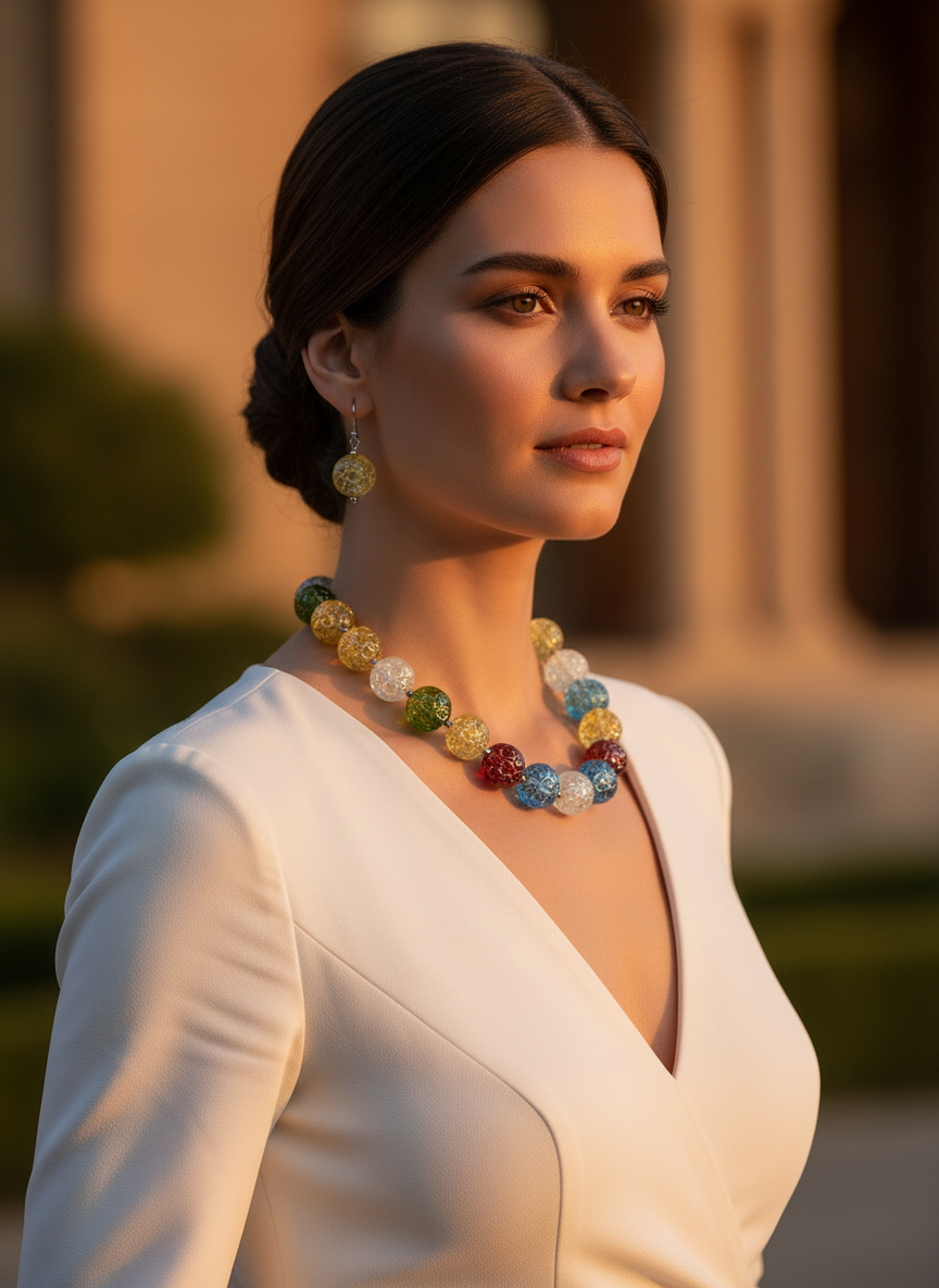 parure en perles de résine gravée nacrelune.com parure