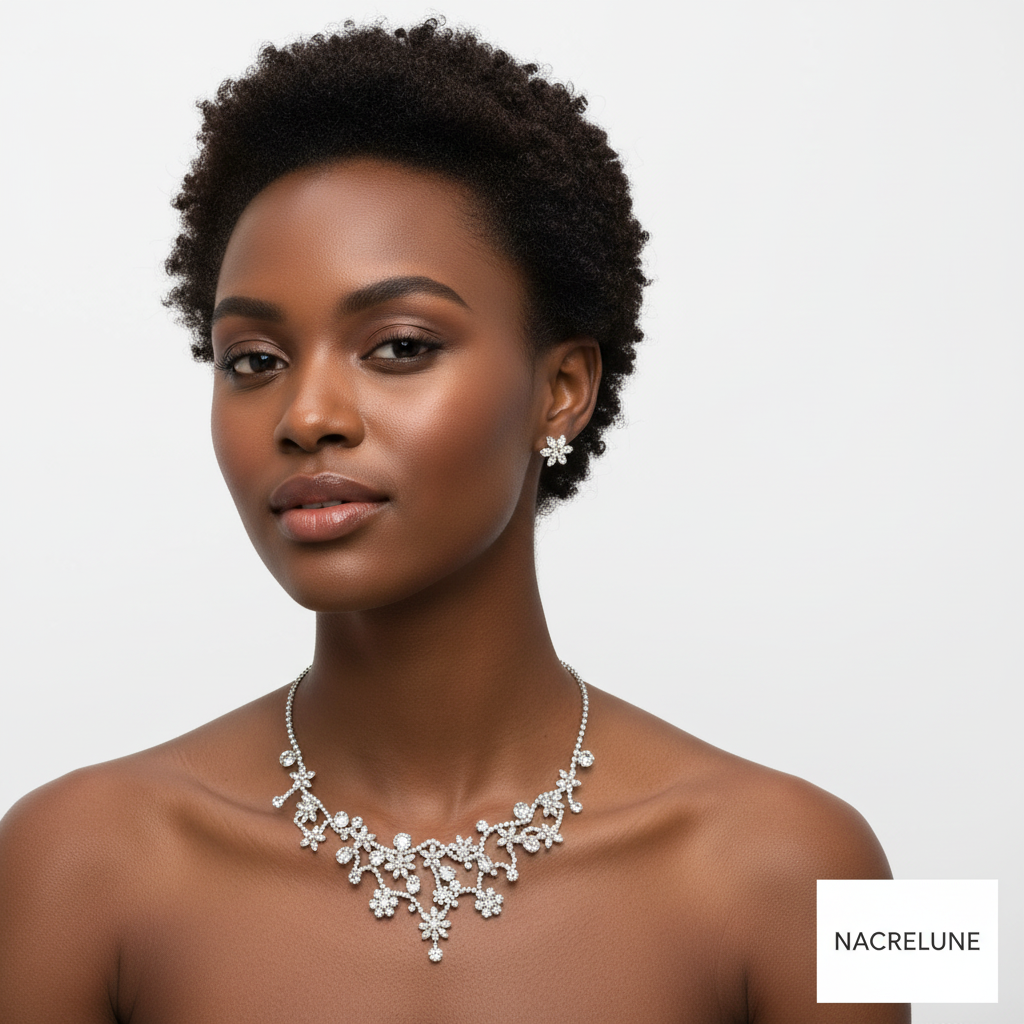 Parure en strass sophistiquée nacrelune.com parure