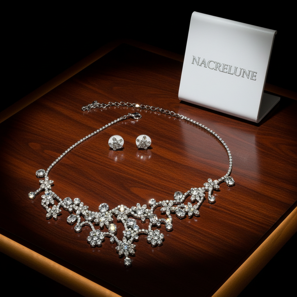 Parure en strass sophistiquée nacrelune.com parure