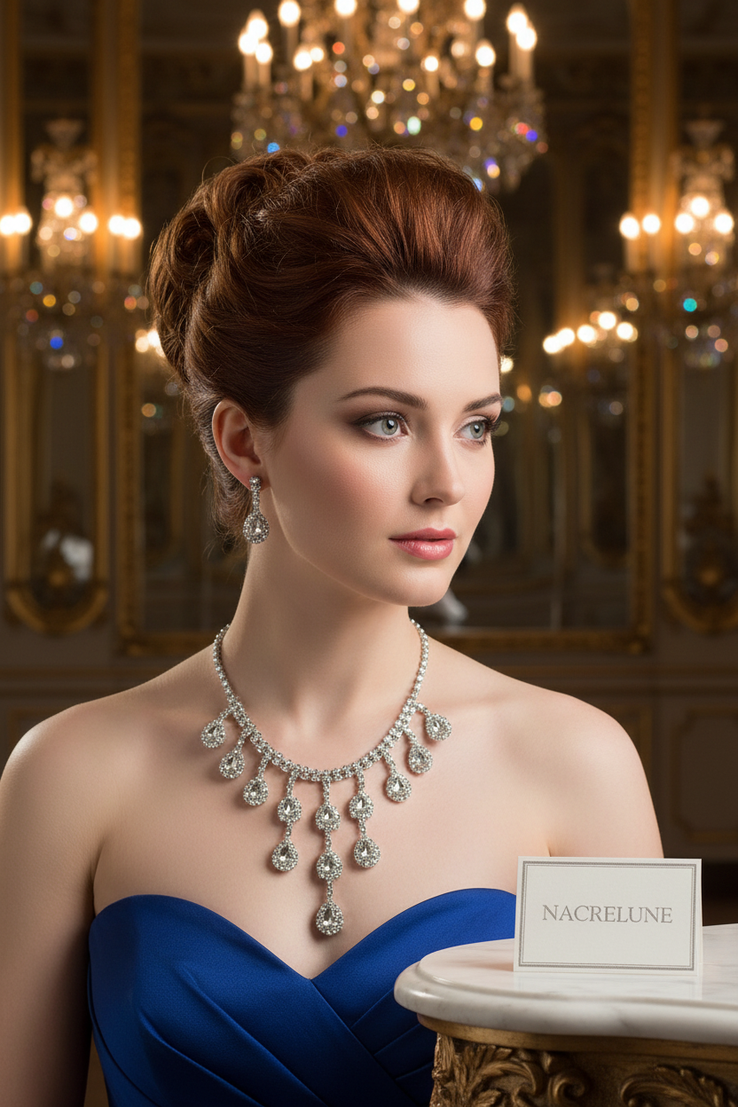 Parure en strass avec pendeloques nacrelune.com parure