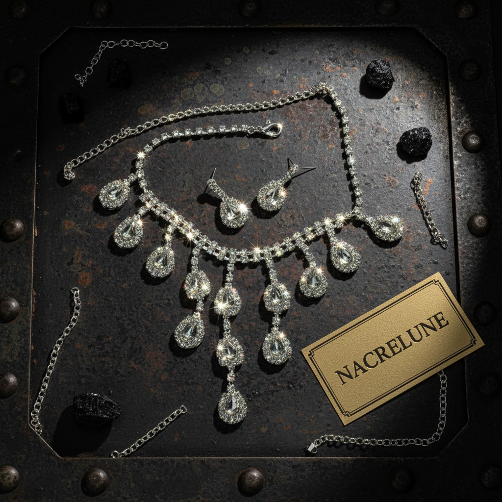 Parure en strass avec pendeloques nacrelune.com parure