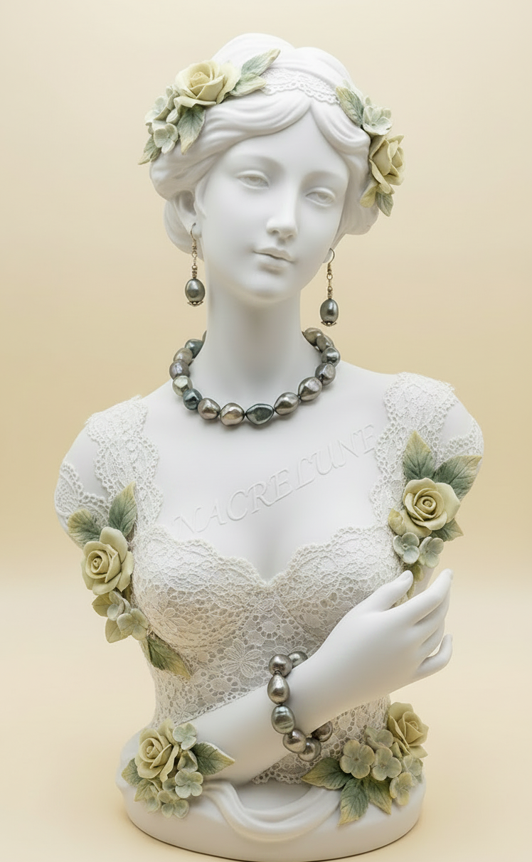 Parure Complete Nacre Metallise Baroques - Douceur & Protection | NACRELUNE NACRELUNE parure