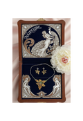 Parure en émail et strass en forme d’orchidée nacrelune.com parure