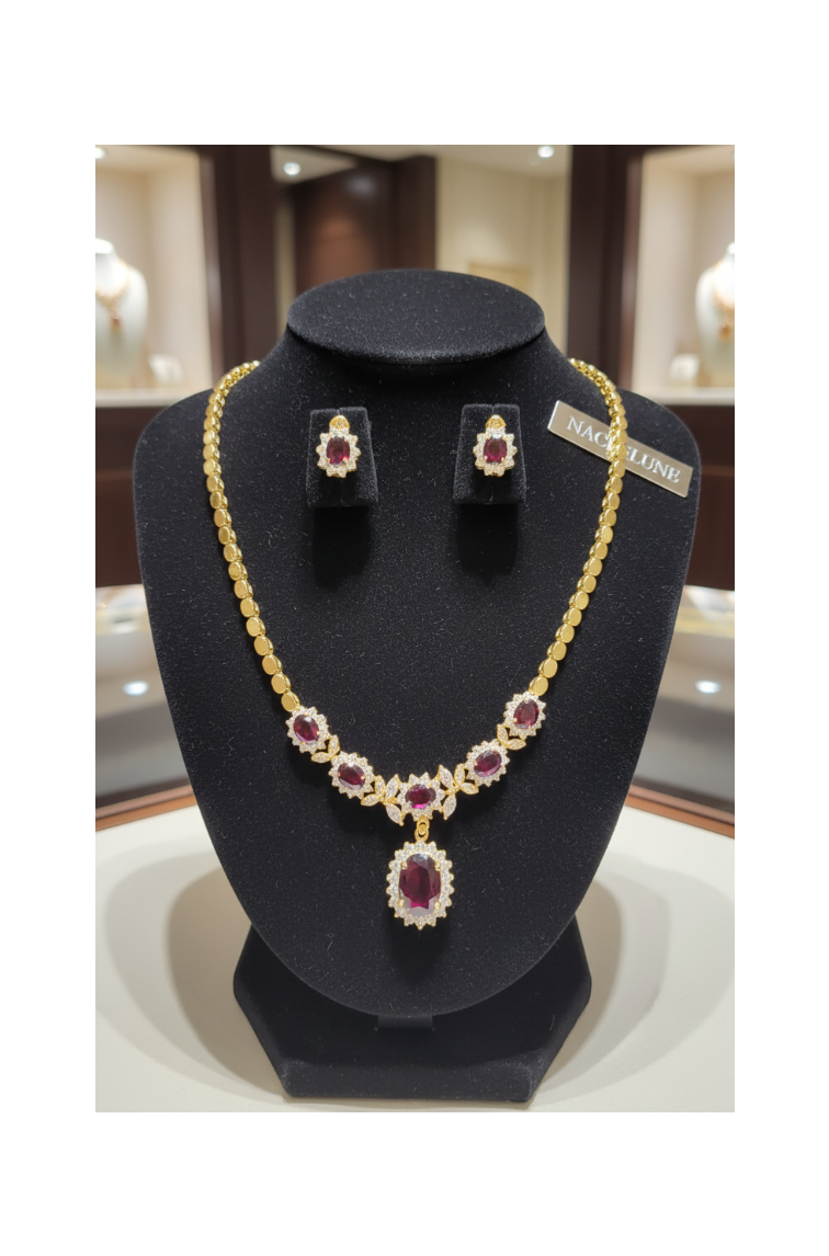 parure en zirconia imitation rubis nacrelune.com parure