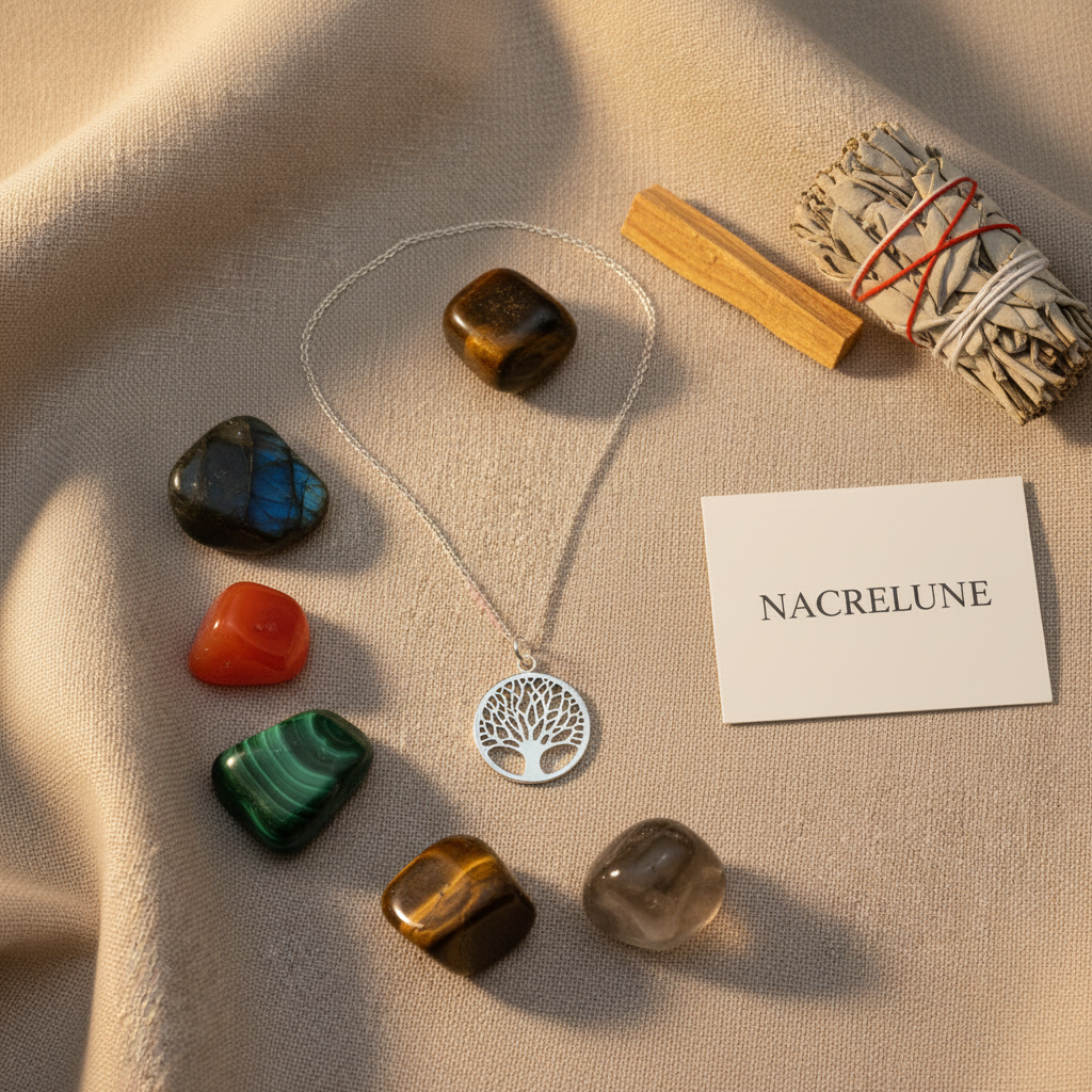 Pendentif en forme d'Arbre de Vie en Argent - Bijou Tendance Spiritualité et Nature nacrelune.com pendentif