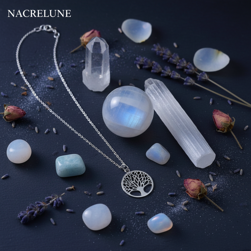 Pendentif en forme d'Arbre de Vie en Argent - Bijou Tendance Spiritualité et Nature nacrelune.com pendentif