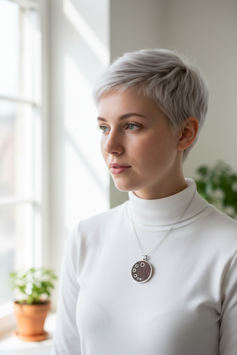 pendentif argent 925 et bois naturel nacrelune.com collier