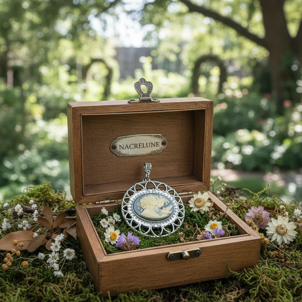 Grand pendentif camée en résine imitant le style ancien, choisissez votre couleur Bleu nacrelune.com pendentif