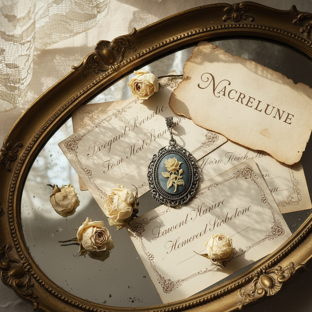 Grand pendentif camée en résine avec rose blanche : couleur à choisir Bleu nacrelune.com pendentif