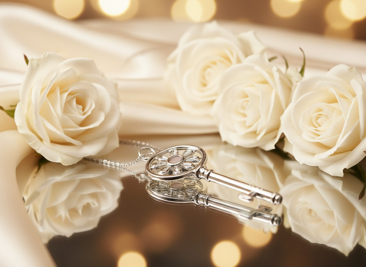 Clé pendentif en argent 925 nacrelune.com pendentif