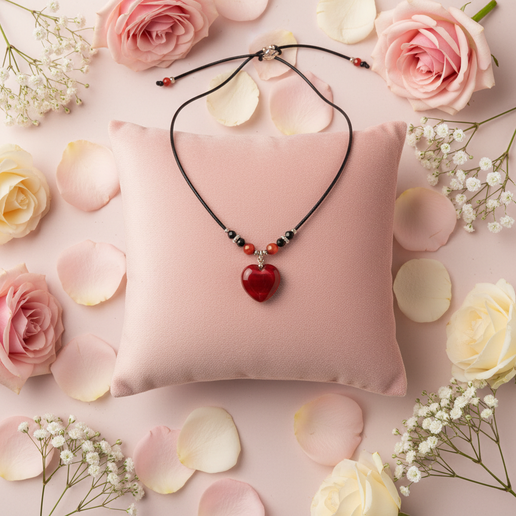 Pendentif en oeil de chat en forme de coeur. nacrelune.com pendentif