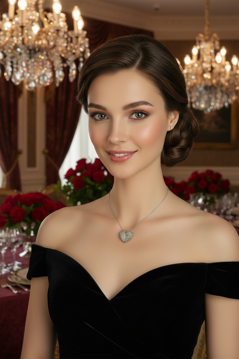 Pendentif coeur pavage zirconia nacrelune.com pendentif