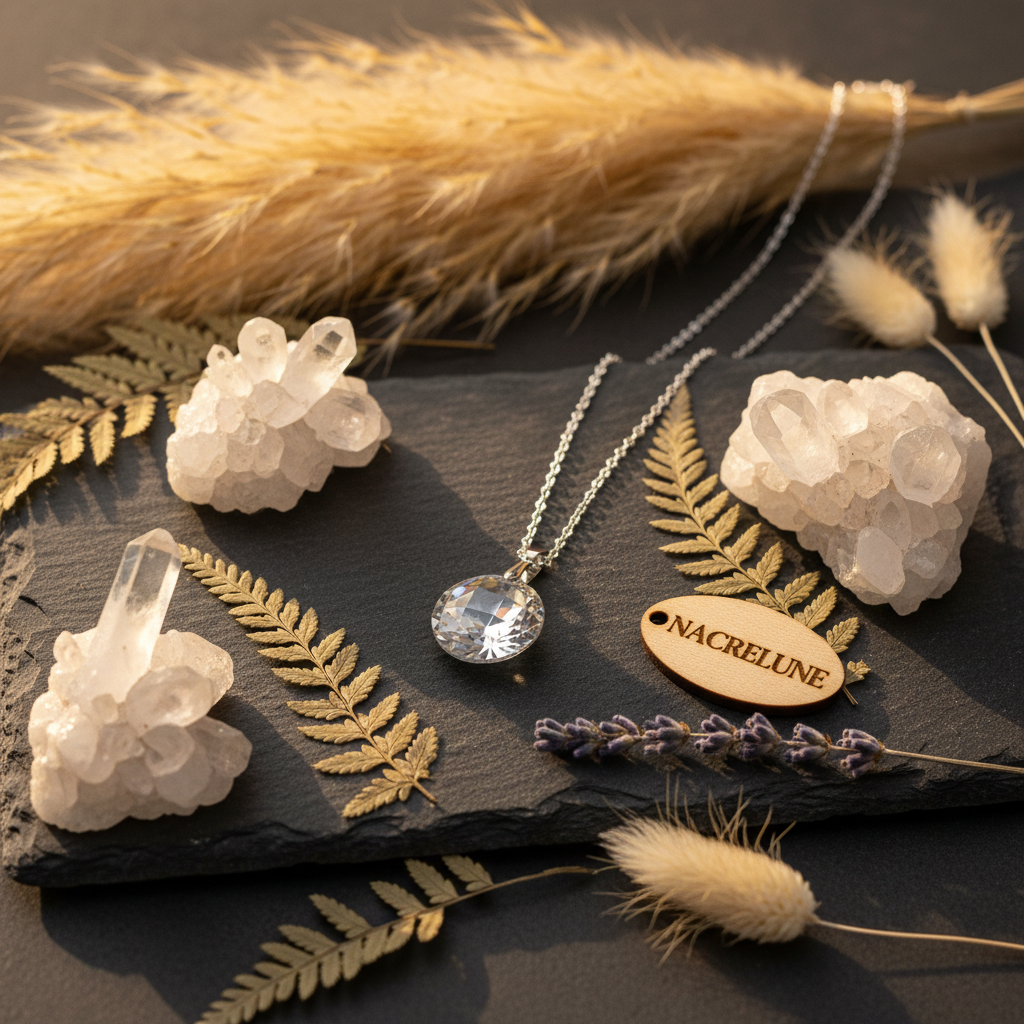 Pendentif Cristal - Choisissez Votre Couleur - Bijou Personnalisable nacrelune.com pendentif