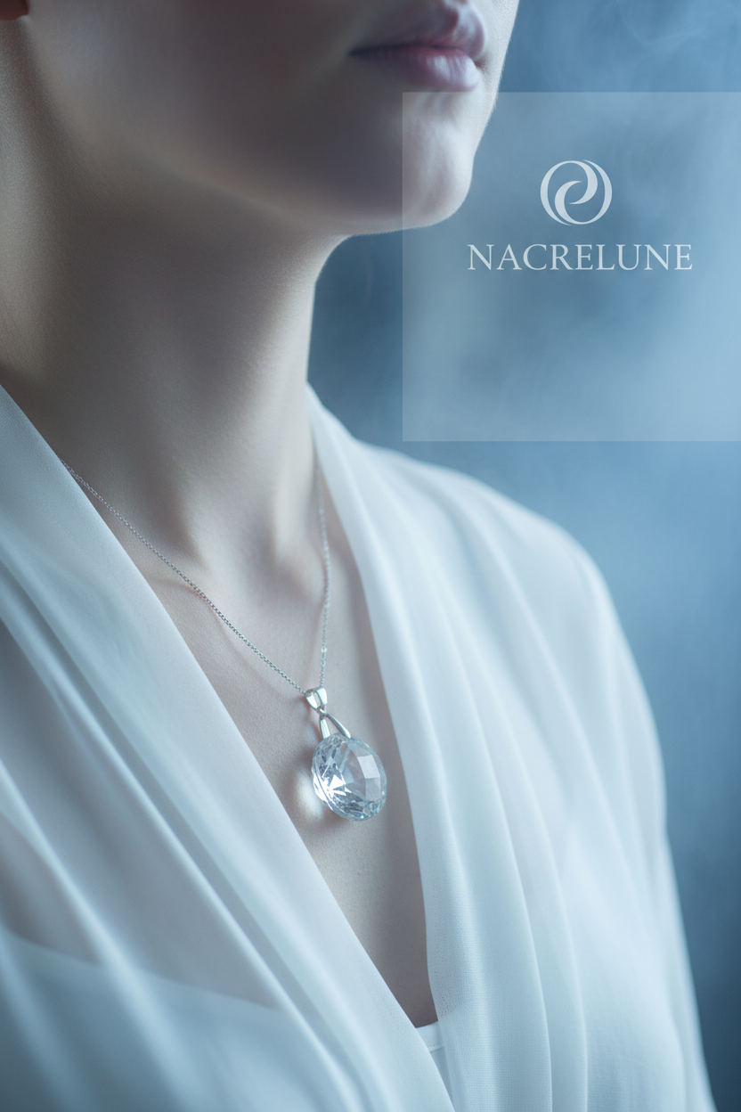 Pendentif Cristal - Choisissez Votre Couleur - Bijou Personnalisable nacrelune.com pendentif