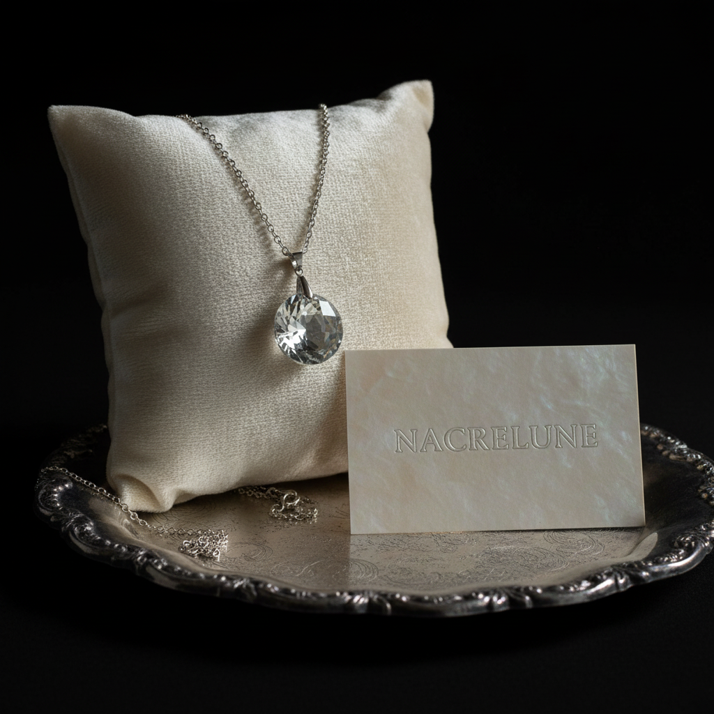 Pendentif Cristal - Choisissez Votre Couleur - Bijou Personnalisable Blanc nacrelune.com pendentif