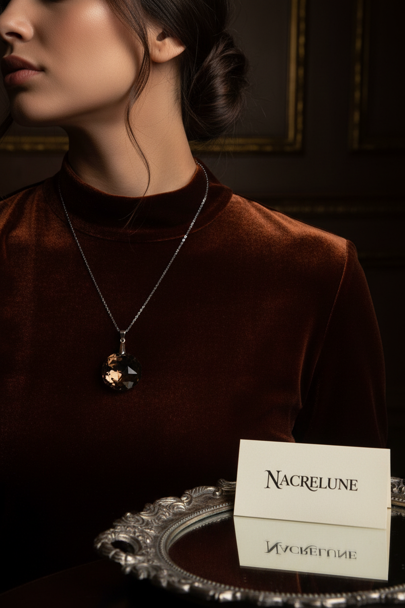 Pendentif Cristal - Choisissez Votre Couleur - Bijou Personnalisable nacrelune.com pendentif