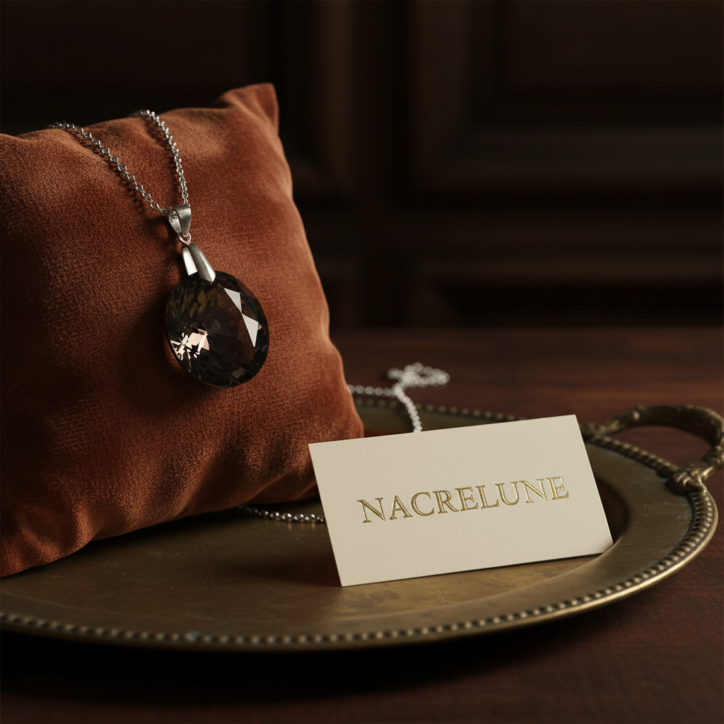 Pendentif Cristal - Choisissez Votre Couleur - Bijou Personnalisable Marron nacrelune.com pendentif