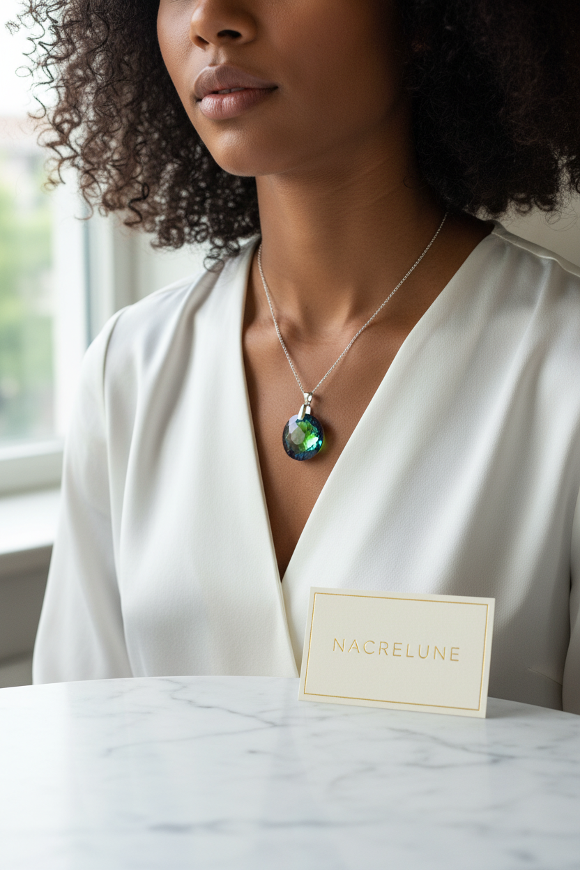 Pendentif cristal multicolore, choisissez votre nuance NACRELUNE