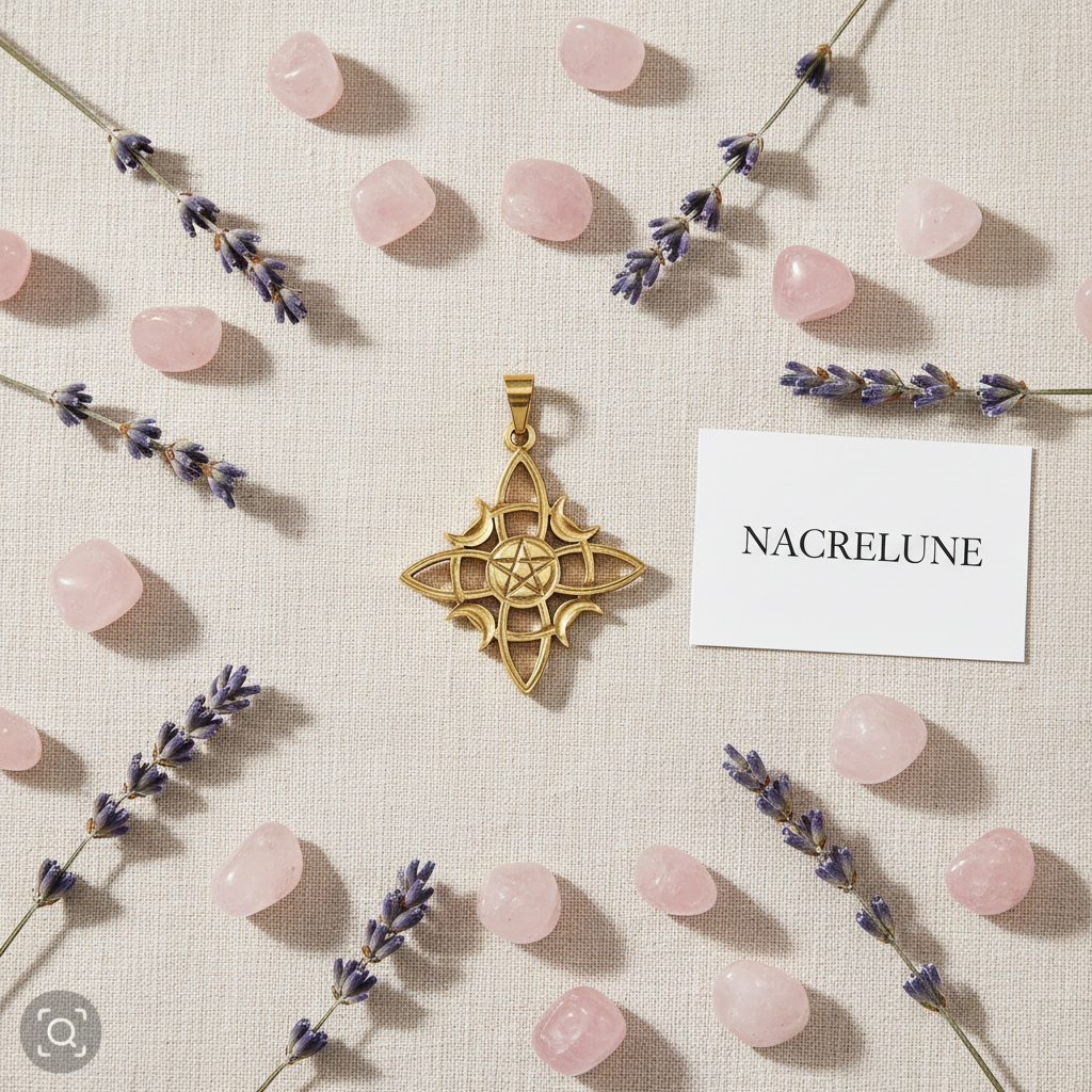 Pendentif Magique Lune & Étoile – Plaqué Or | NACRELUNE NACRELUNE pendentif