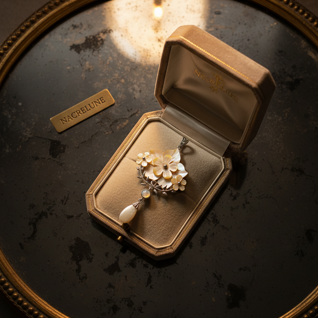 pendentif avec fleurs en nacre nacrelune.com pendentif