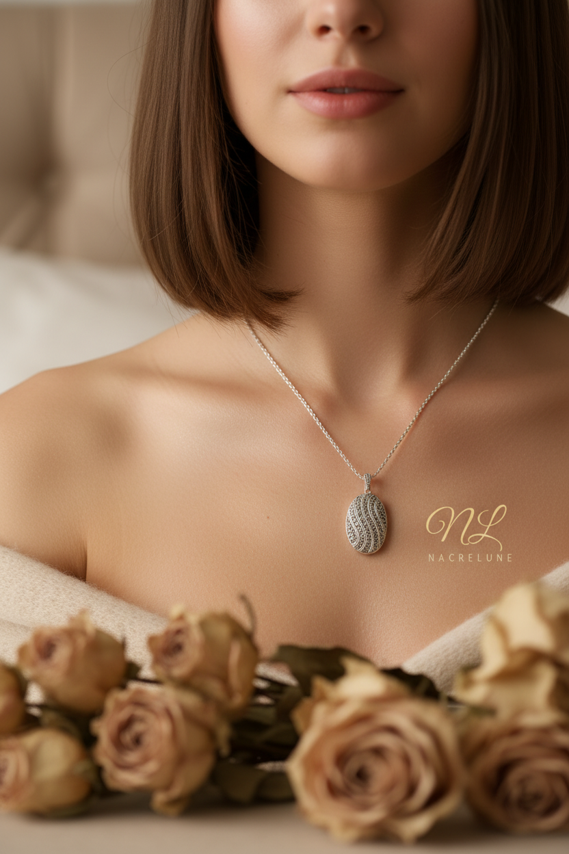 Pendentif avec marcassites nacrelune.com pendentif