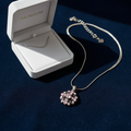 Pendentif en strass rose nacrelune.com collier