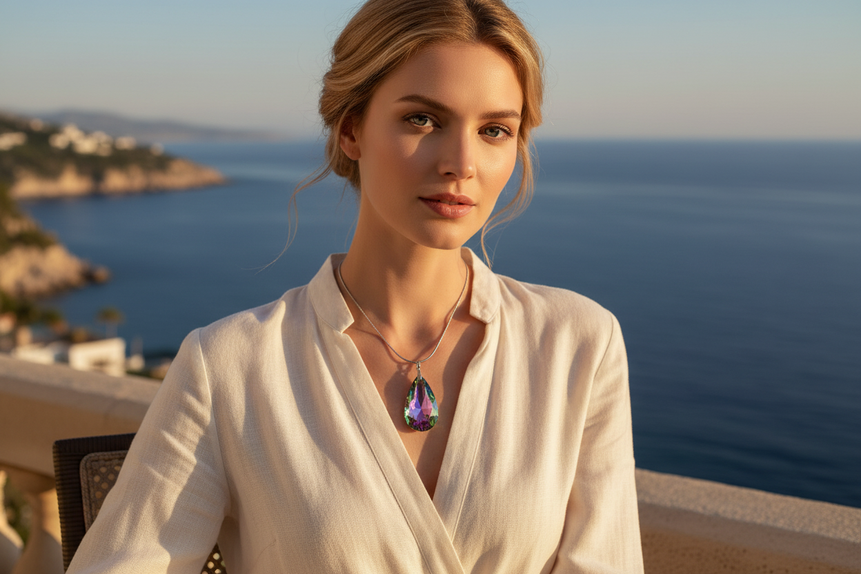 Grand pendentif strass couleur mystique nacrelune.com pendentif