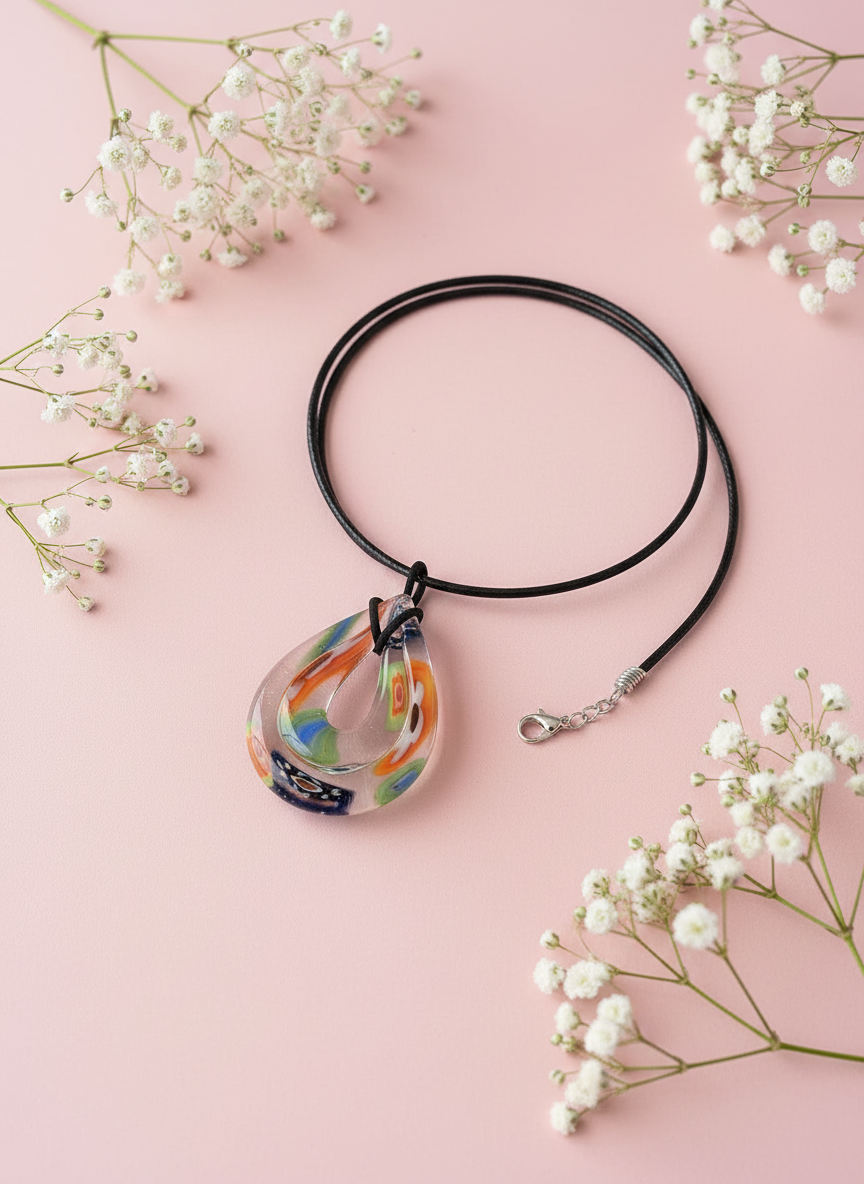 Pendentif en verre nacrelune.com pendentif