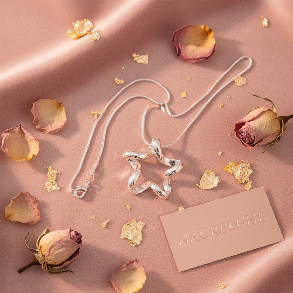 Pendentif etoile en argent véritable NACRELUNE