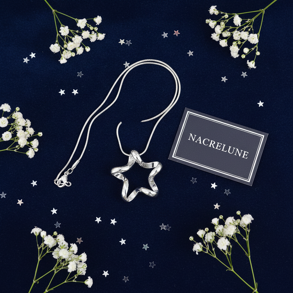 Pendentif etoile en argent véritable NACRELUNE