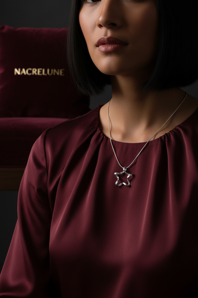 Pendentif etoile en argent véritable NACRELUNE